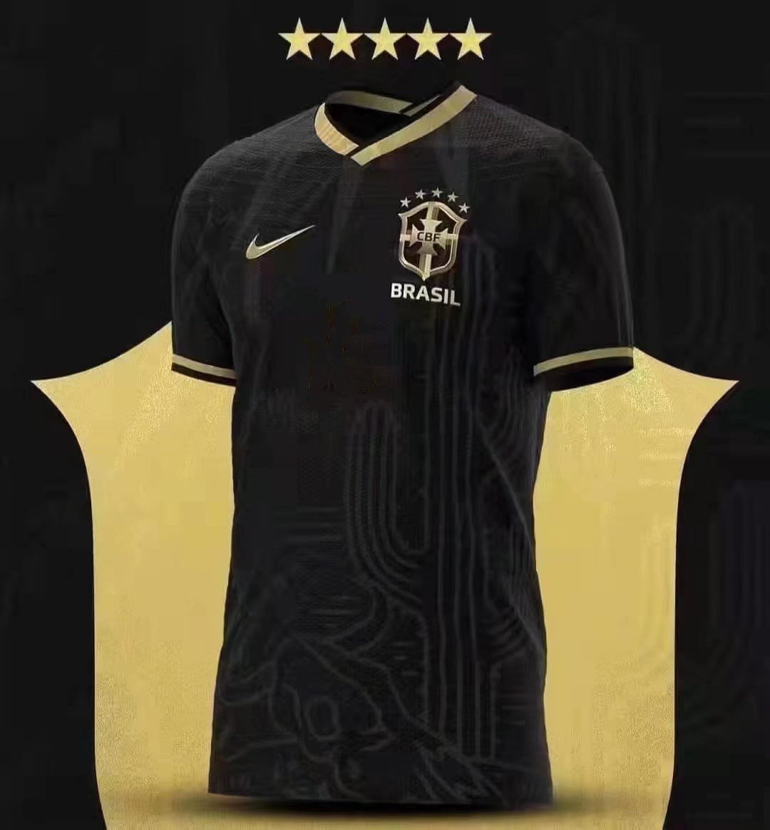 2022 Brazil Black Player Jersey